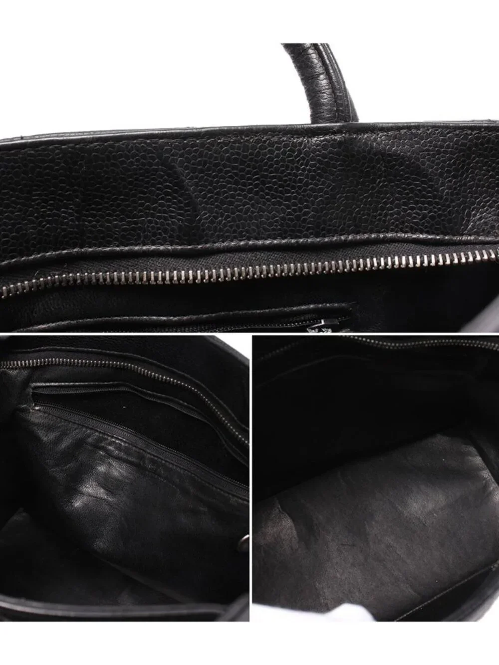 Chanel Tote Silver Reissue Caviar Leather Medallion CC Logo